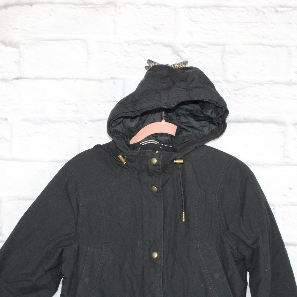 LL BEAN East End Parka Jacket Coat Hooded Black Size Small - Picture 2 of 9